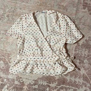 Madewell Ruffle Hem Wrap Top